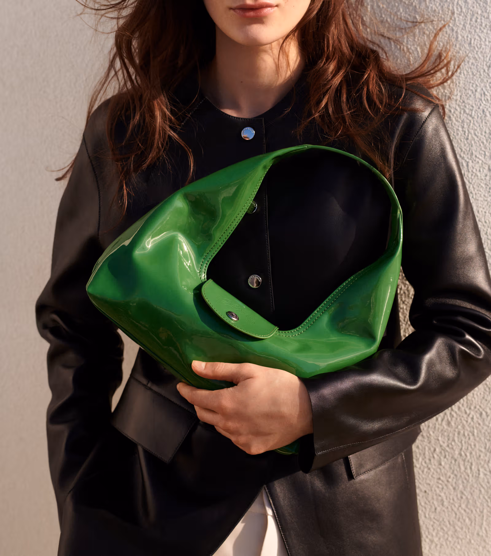 Longchamp Le Pliage Xtra Glossy抹茶綠亮面包