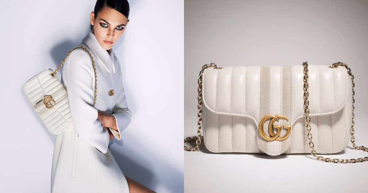 Gucci Jetset GG Marmont: อะไหล่โลหะ Double G ผสานกับแถบ Web