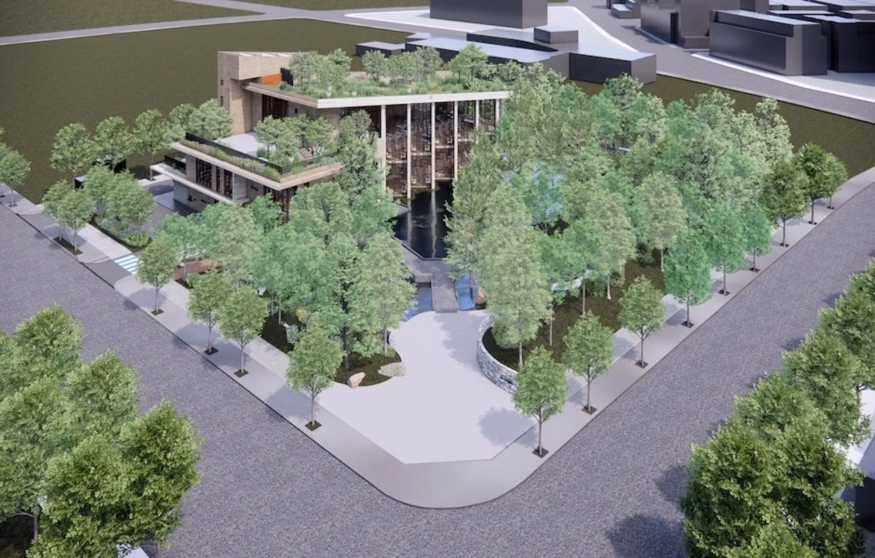A bird’s eye view of the greening planning around Lobsang Library