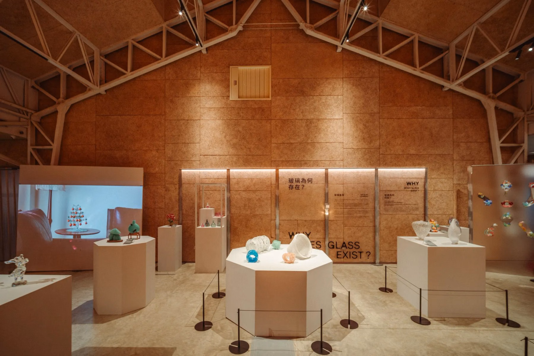 Glass works and exhibition displays