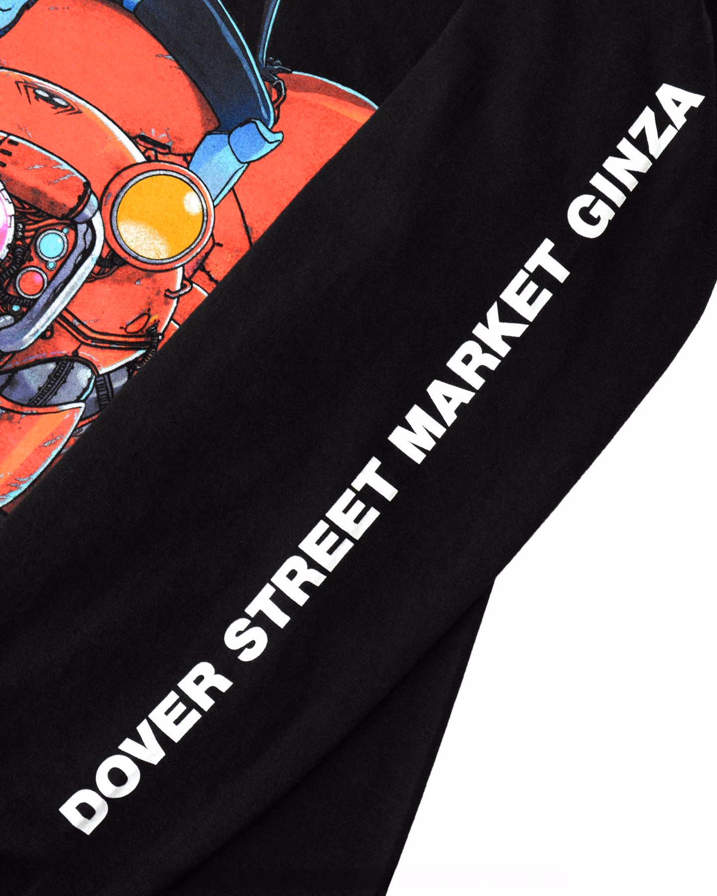 Dover Street Market Ginza lettering on a sleeve