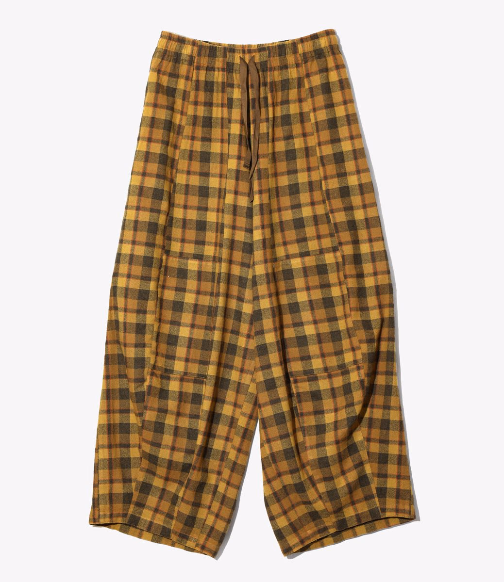 黄褐色チェックH.D. Pant