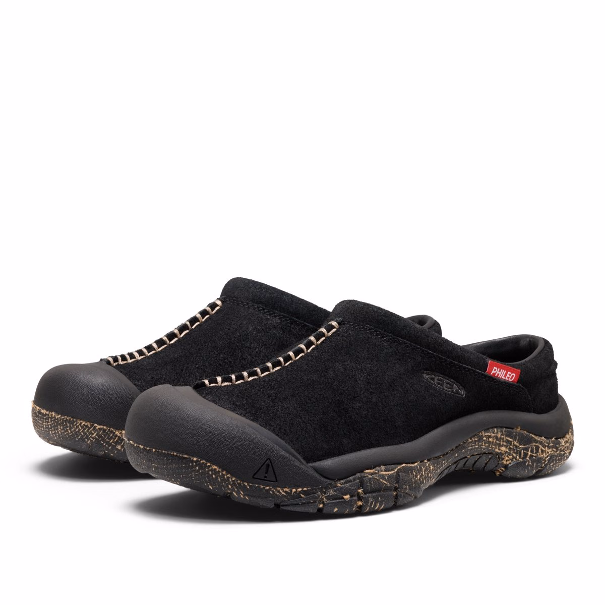 外側のステッチを見せる黒いProvidence PHILEO Clog
