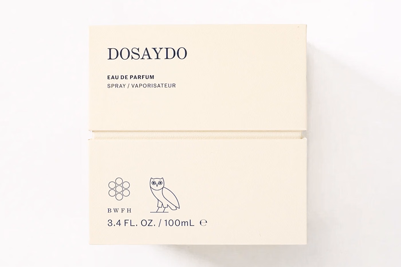 Cream DOSAYDO carton with BWFH, the OVO owl and a 100mL marking