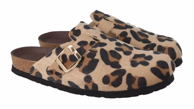 LEOPARD柄の合成皮革クロッグ