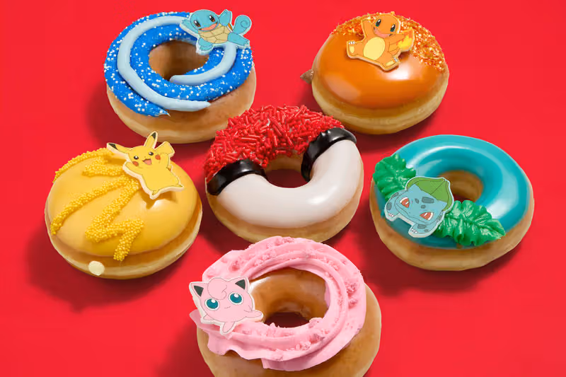 Krispy Kreme, 포켓몬 캐릭터 6종을 도넛으로 만들어 30주년 기념