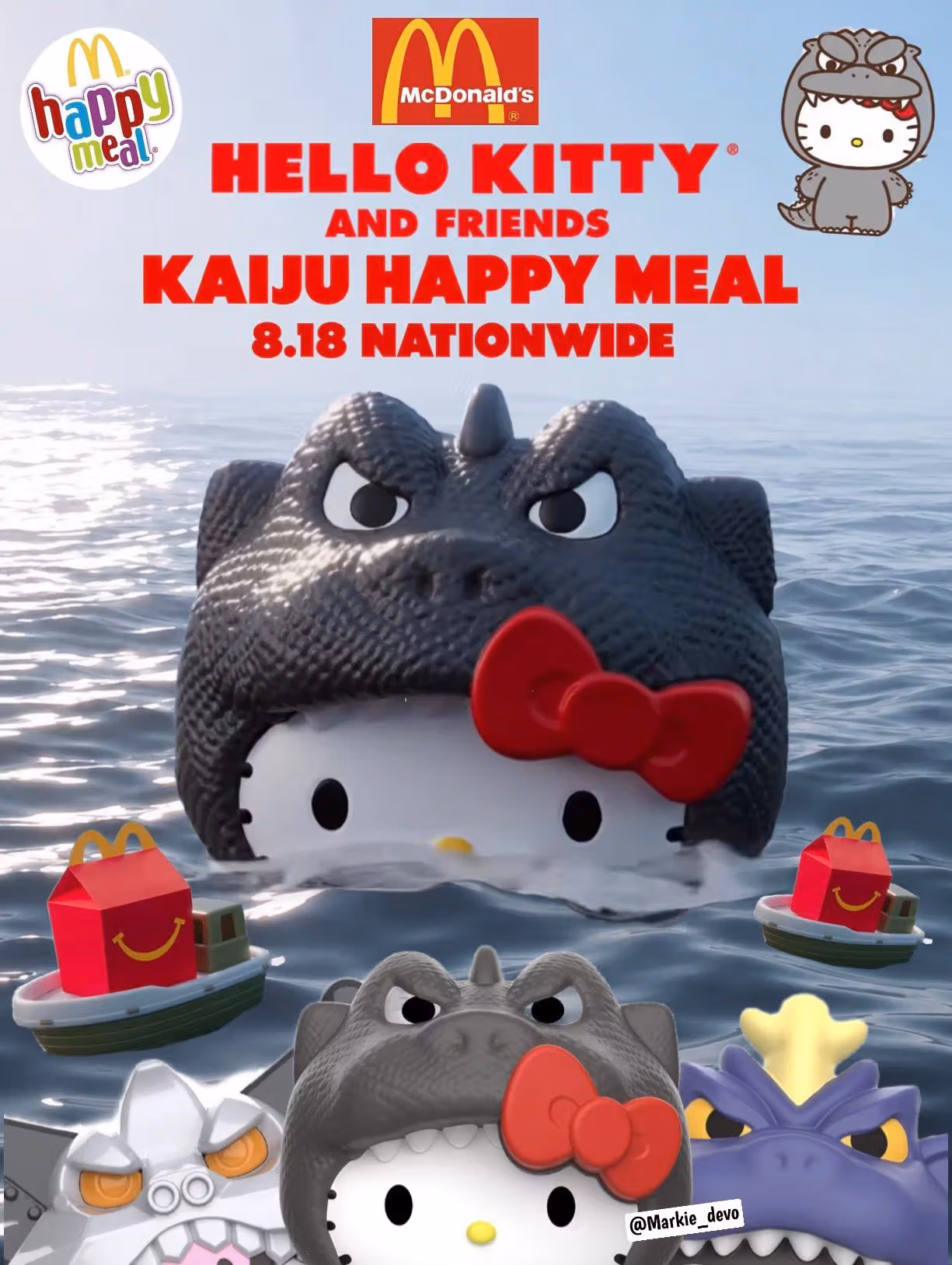 Hello Kitty Suits Up as Godzilla for McDonald's Latest Happy Meal Toy Collab