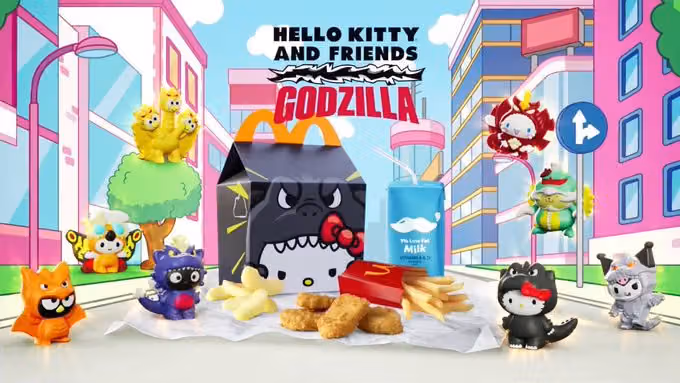 Hello Kitty Suits Up as Godzilla for McDonald's Latest Happy Meal Toy Collab