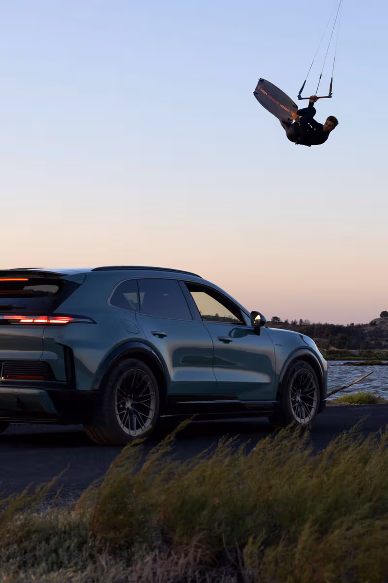 Porsche Turns Cayenne Turbo Electric's Horsepower Into a Kitesurfing Collection's Limited Run Number