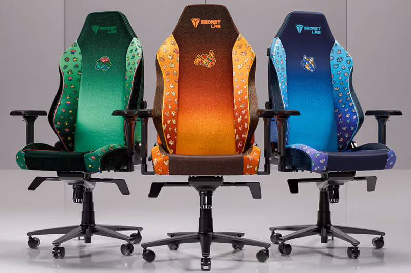 Secretlab 用像素風重返關都：三隻初代御三家進化型登上電競椅