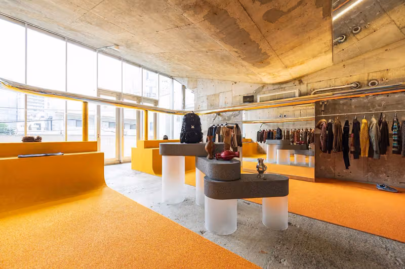 Andersson Bell Opens First Tokyo Flagship in 32-Year-Old Building, Pitting Raw Concrete Against Polished Metal